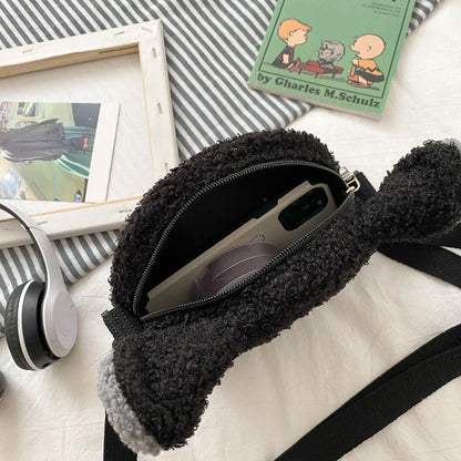 Girl's Sling Bag Plush Cross Body Bag with Adjustable Strap for Daypack Hiking for Daypack Hiking Travel good-looking Girl's Sling Bag Plush Cross Body Bag with Adjustable Strap 067-AA3-0002