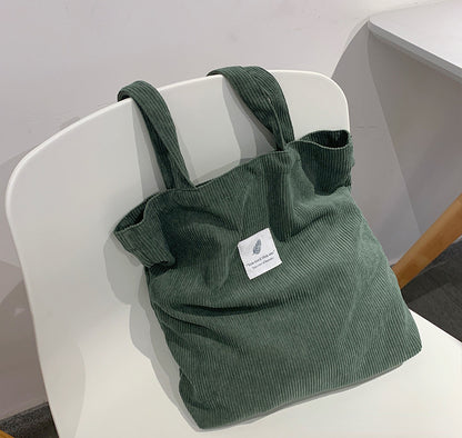 Corduroy Tote Bag Shoulder Bags Messenger Bag Lightweight Handbag Grocery Bag Women Cute Tote Bag Travel Bag for Women 067-AA3-0007