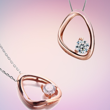 Trendy Rose Gold Heart Pendant Necklace Female Silver Plated Necklace For Women Jewelry