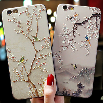 Birds on Tree Embossed Phone Case | iPhone 11 12 13 Pro Max Mini | iPhone X Xs Max Xr | iPhone 7 8 Plus Se 2020 070-IP1023315