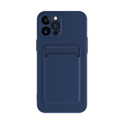Pocket Card Holder Color Silicone Phone Case | iPhone 11 12 13 Pro Max Mini | iPhone X Xs Max Xr | iPhone 7 8 Plus Se 2020 070-IP1363039
