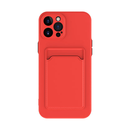 Pocket Card Holder Color Silicone Phone Case | iPhone 11 12 13 Pro Max Mini | iPhone X Xs Max Xr | iPhone 7 8 Plus Se 2020 070-IP1363039