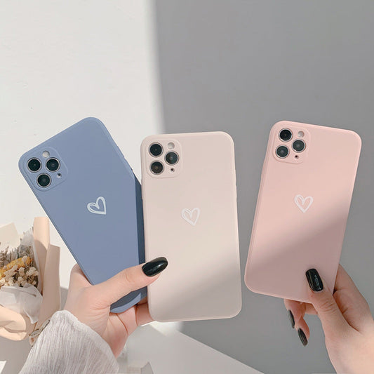 Love Heart Soft Color Phone Case Aesthetic Cover | iPhone 11 12 13 Pro Max Mini | iPhone X Xs Max Xr | iPhone 7 8 Plus Se 2020 070-FS1299566