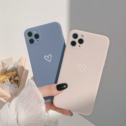 Love Heart Soft Color Phone Case Aesthetic Cover | iPhone 11 12 13 Pro Max Mini | iPhone X Xs Max Xr | iPhone 7 8 Plus Se 2020 070-FS1299566