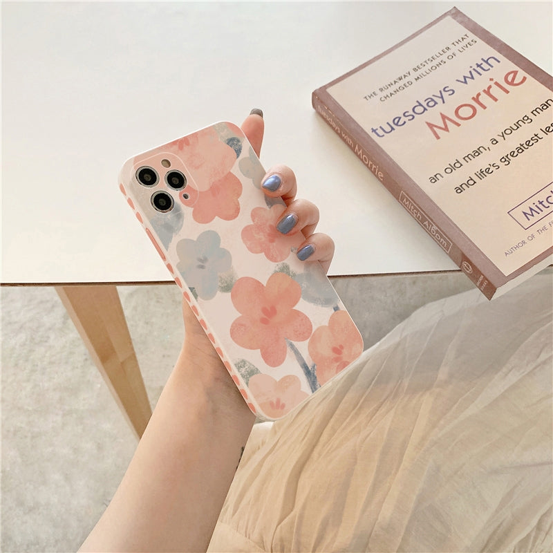 Water color flowers Heart on Edges Phone Case | iPhone 11 12 13 Pro Max Mini | iPhone X XS Max XR | iPhone 7 8 Plus SE 2020 070-GJ1391970