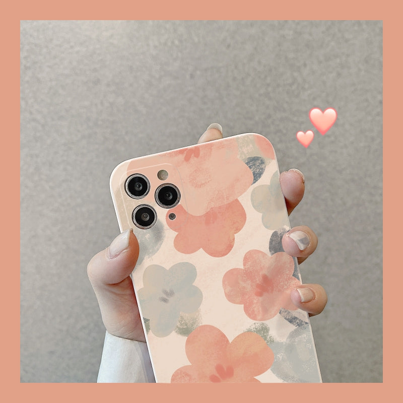 Water color flowers Heart on Edges Phone Case | iPhone 11 12 13 Pro Max Mini | iPhone X XS Max XR | iPhone 7 8 Plus SE 2020 070-GJ1391970