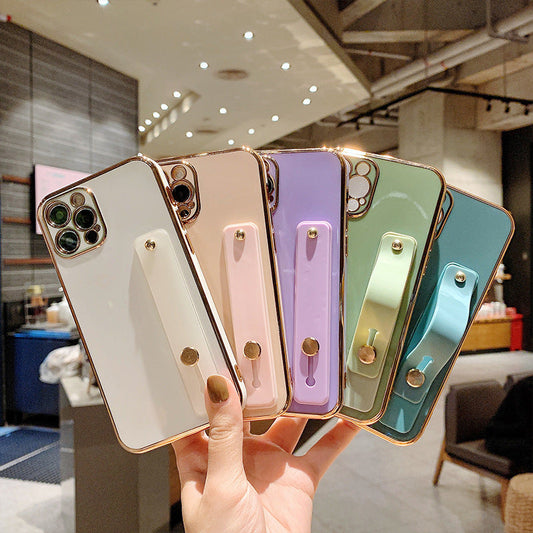 Electroplated wrist strap Silicone Phone Case | iPhone 11 12 13 Pro Max Mini | iPhone X XS Max XR | iPhone 7 8 Plus SE 2020 070-GJ1321618