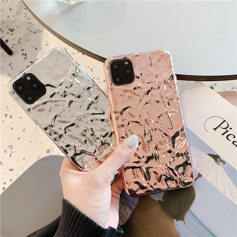 Electroplated 3D Metal Folded Phone Case Cover | iPhone 11 12 13 Pro Max Mini | iPhone X XS Max XR | iPhone 7 8 Plus SE 2020 070-SJBHIP01430