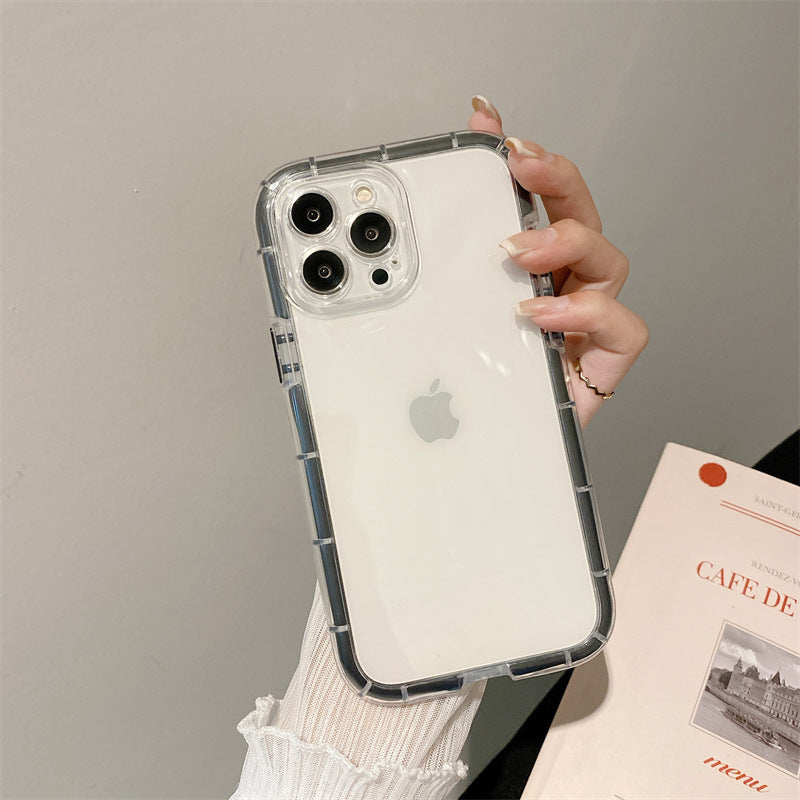 Transparent luminous phone Case with Cute Candy Color border  iPhone 13 12 11 Pro Max Mini X XS Max XR 7 8 Plus SE 2020 070-AA1-0007