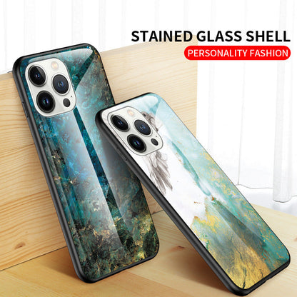 Tempered Glass Marble Texture  iPhone 14 13 12 11 Pro Max Mini X XS Max XR 7 8 Plus SE 2020 070-AA1-0011