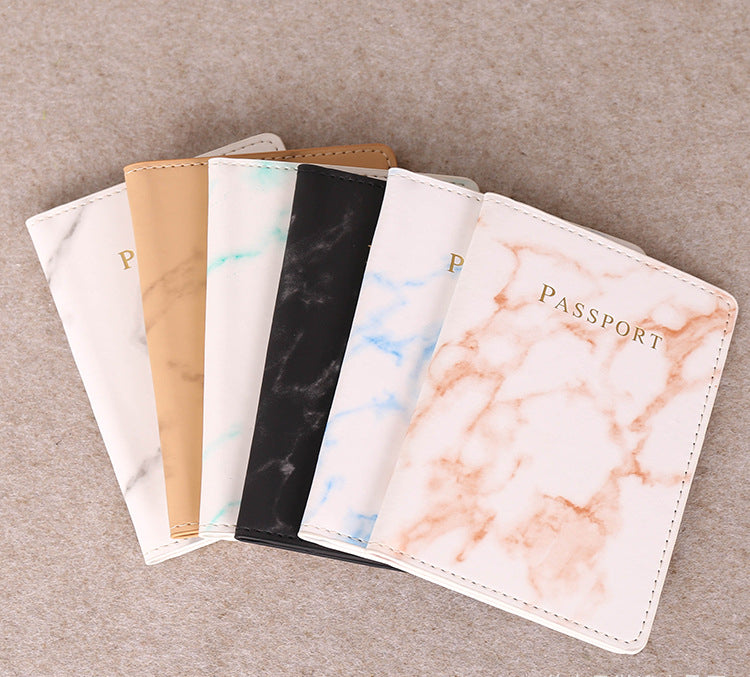 Fashion Women Men Passport Cover Pu Leather Marble Style Travel Id Credit Card Passport Holder Pocket Wallet Purse Bags Pouch 070-AA3-0001