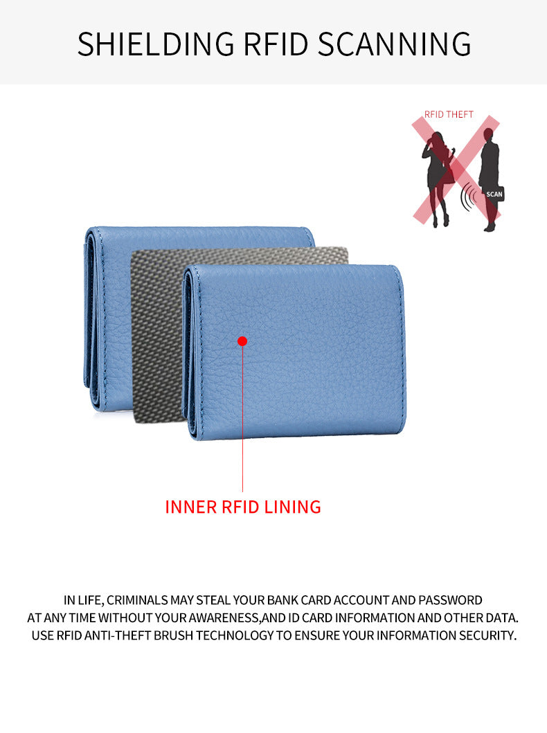 Small Genuine Leather Coin Wallet for Women RFID Blocking Card Holder Clutch Mini Handbag    067-AA9-0002