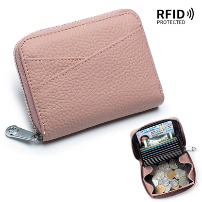 Small Genuine Leather Coin Wallet for Women RFID Blocking Card Holder Clutch Mini Handbag  067-AA9-0001