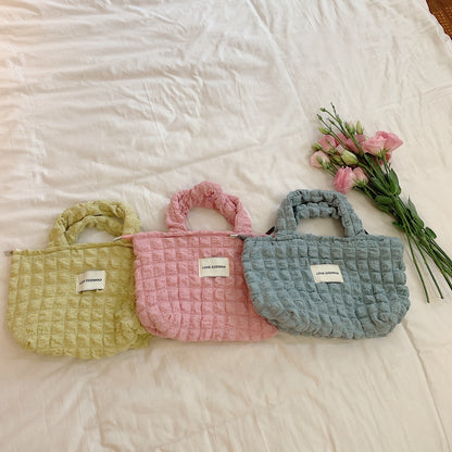 Women's Bubble Handbag Shopping Bag Casual Lazy Style Portable Tote Bag Snack Storage Bag   067-AA7-0006