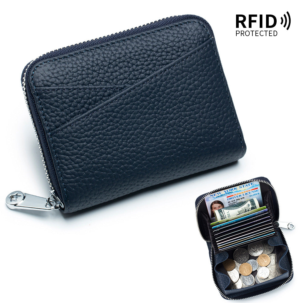 Small Genuine Leather Coin Wallet for Women RFID Blocking Card Holder Clutch Mini Handbag  067-AA9-0001