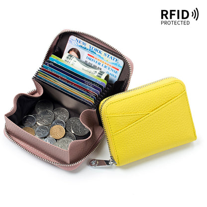 Small Genuine Leather Coin Wallet for Women RFID Blocking Card Holder Clutch Mini Handbag  067-AA9-0001