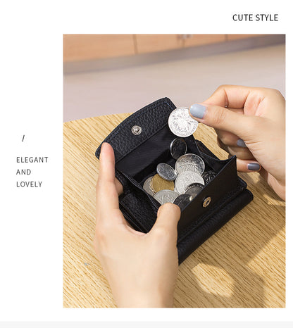 Small Genuine Leather Coin Wallet for Women RFID Blocking Card Holder Clutch Mini Handbag    067-AA9-0002