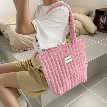 Cute Soft Korean Shoulder Bag For Women Girls Reusable Grocery Shopping Bags Casual Commuter Totes Eco Friendly Female Handbags   067-AA3-0011