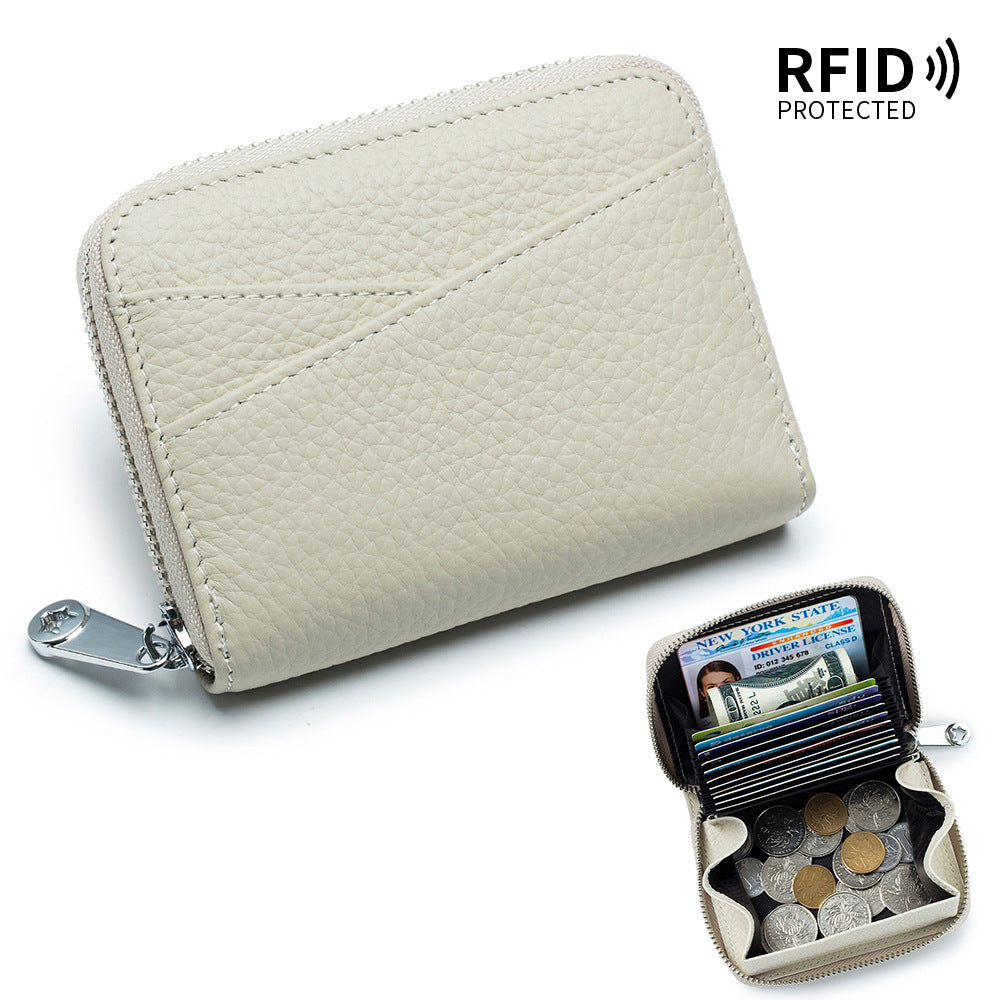 Small Genuine Leather Coin Wallet for Women RFID Blocking Card Holder Clutch Mini Handbag  067-AA9-0001