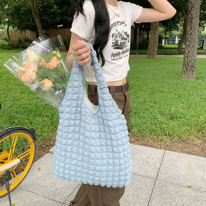 Cloud Bubble Flower Shoulder Bag Vest Bag Female Student Simple Handbag Canvas Bag Tote Bag  067-AA3-0014