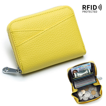 Small Genuine Leather Coin Wallet for Women RFID Blocking Card Holder Clutch Mini Handbag  067-AA9-0001