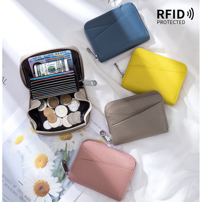 Small Genuine Leather Coin Wallet for Women RFID Blocking Card Holder Clutch Mini Handbag  067-AA9-0001