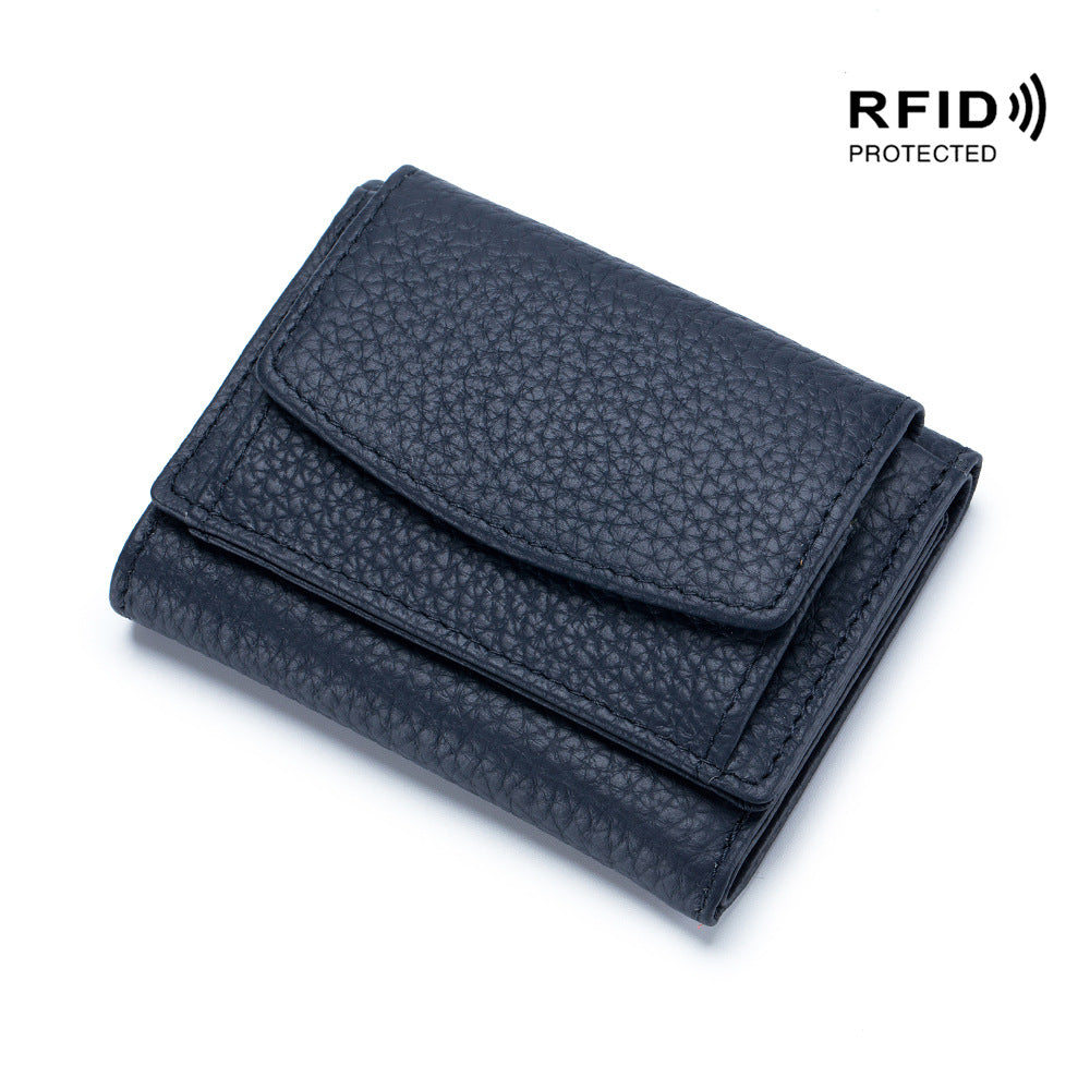 Small Genuine Leather Coin Wallet for Women RFID Blocking Card Holder Clutch Mini Handbag    067-AA9-0002