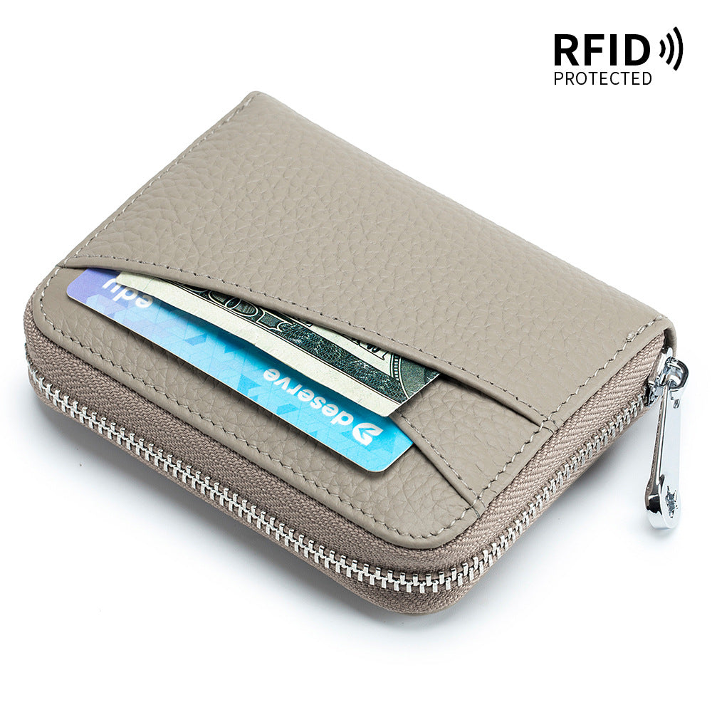 Small Genuine Leather Coin Wallet for Women RFID Blocking Card Holder Clutch Mini Handbag  067-AA9-0001