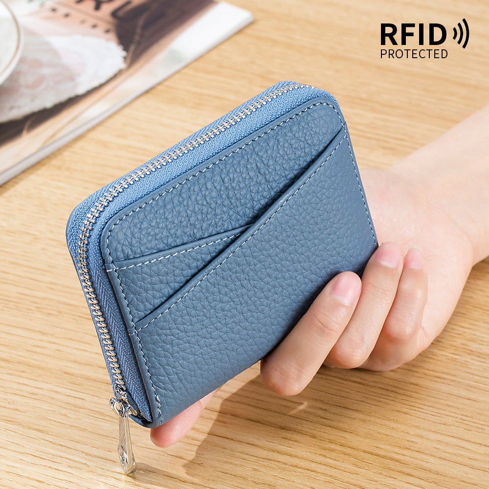 Small Genuine Leather Coin Wallet for Women RFID Blocking Card Holder Clutch Mini Handbag  067-AA9-0001