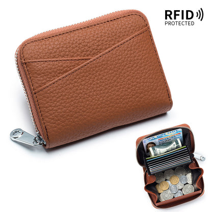 Small Genuine Leather Coin Wallet for Women RFID Blocking Card Holder Clutch Mini Handbag  067-AA9-0001