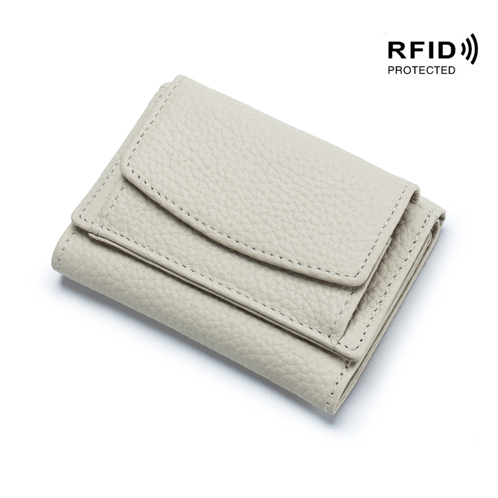 Small Genuine Leather Coin Wallet for Women RFID Blocking Card Holder Clutch Mini Handbag    067-AA9-0002