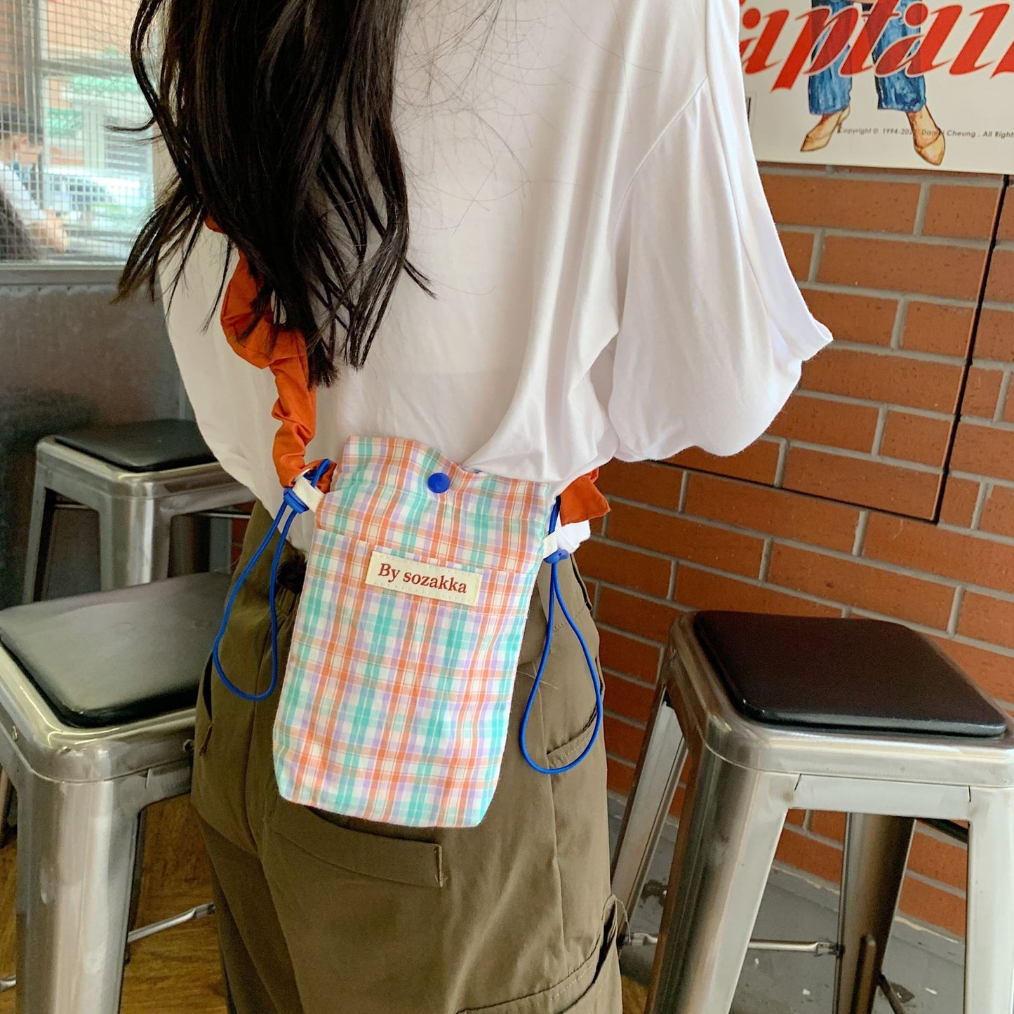 Korean small square cell phone messenger bag mini small shoulder bag shoulder bag female shopping trend tote bag  067-AA3-0010