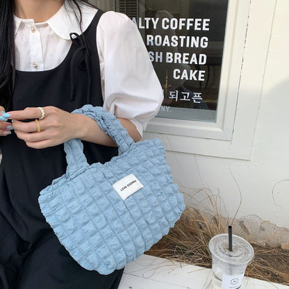 Women's Bubble Handbag Shopping Bag Casual Lazy Style Portable Tote Bag Snack Storage Bag   067-AA7-0006