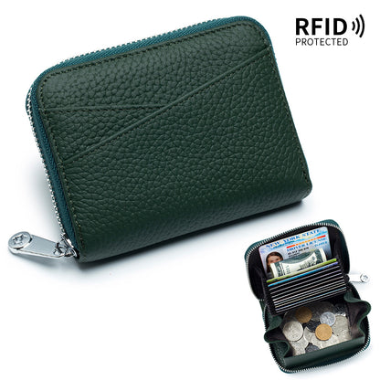 Small Genuine Leather Coin Wallet for Women RFID Blocking Card Holder Clutch Mini Handbag  067-AA9-0001