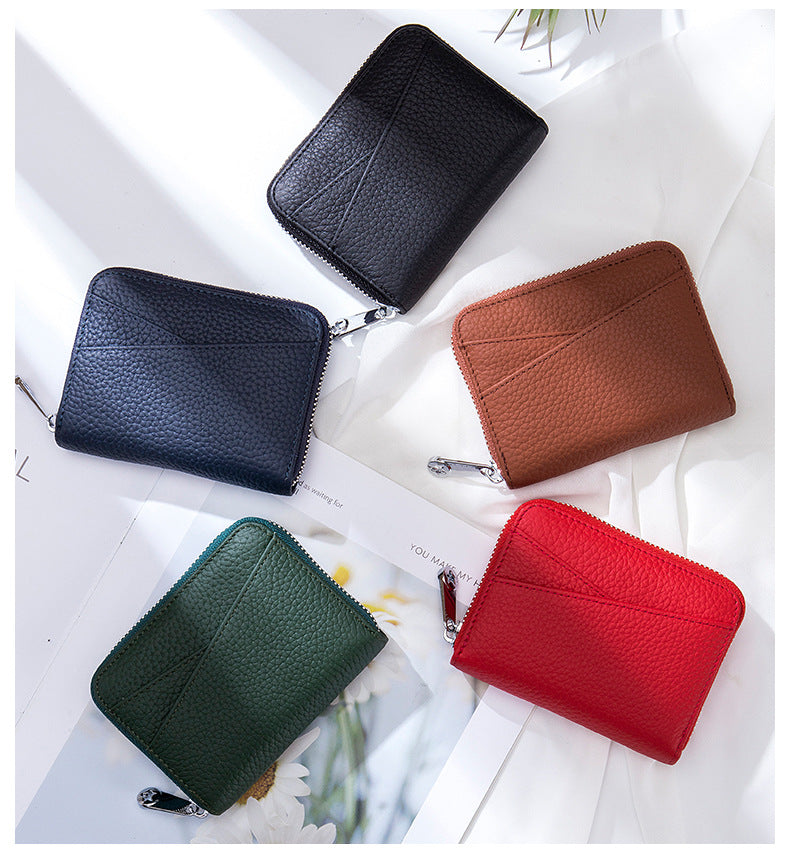 Small Genuine Leather Coin Wallet for Women RFID Blocking Card Holder Clutch Mini Handbag  067-AA9-0001