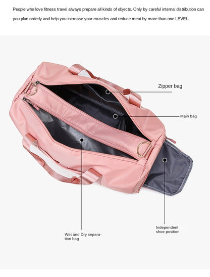 Dry Separated Gym Bag Waterproof Travel Bag with Shoes Compartment Sport Bag for Workout Travel Sports Yoga   067-AB0-0002