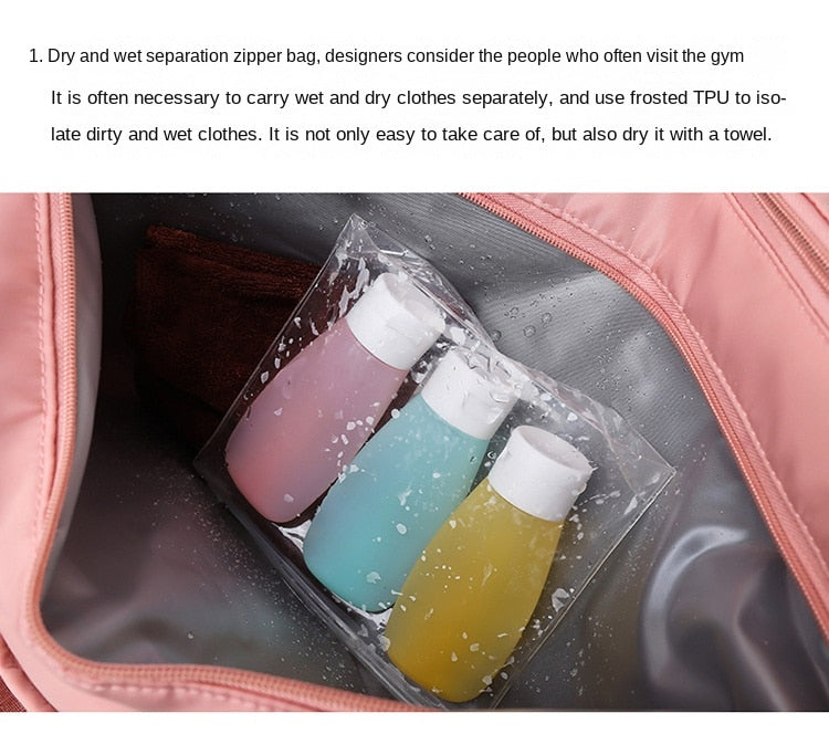 Dry Separated Gym Bag Waterproof Travel Bag with Shoes Compartment Sport Bag for Workout Travel Sports Yoga   067-AB0-0002