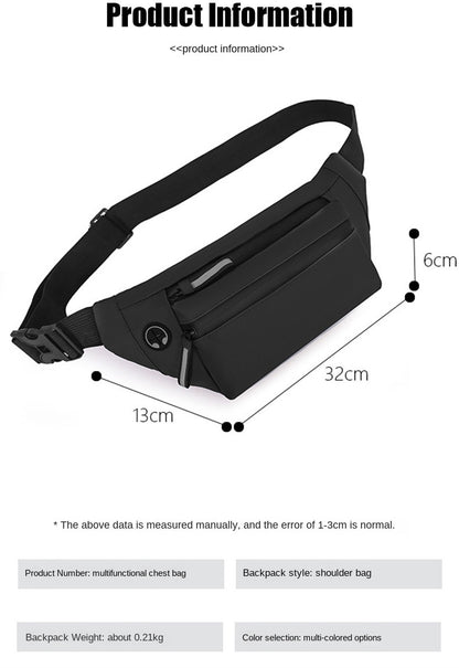 Waterproof Men Sport Waist Bag Reflective Zipper Chest Packs   067-AB2-0001