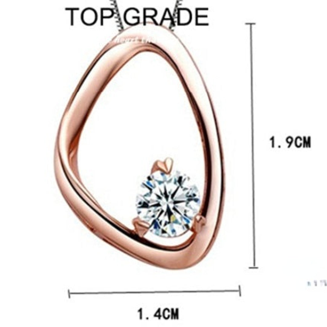 Trendy Rose Gold Heart Pendant Necklace Female Silver Plated Necklace For Women Jewelry